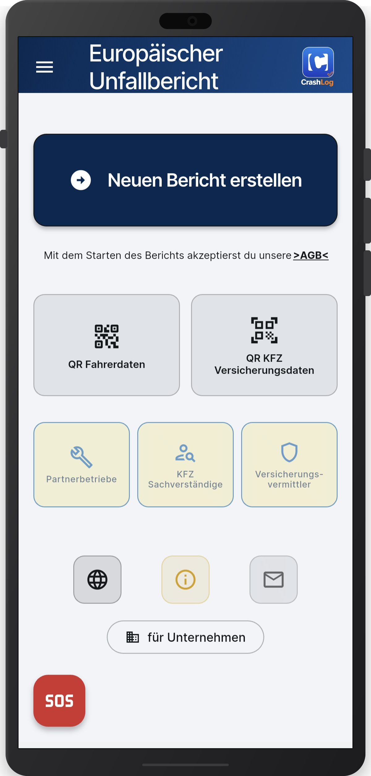 CrashLog App Vorschau